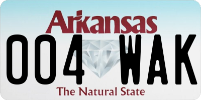 AR license plate 004WAK