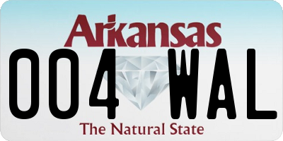 AR license plate 004WAL