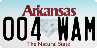 AR license plate 004WAM