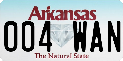 AR license plate 004WAN