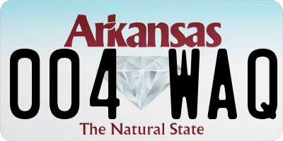 AR license plate 004WAQ