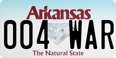 AR license plate 004WAR
