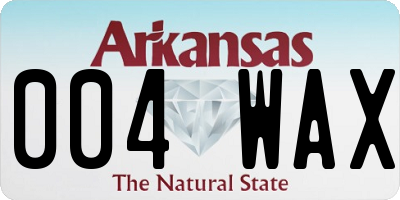 AR license plate 004WAX