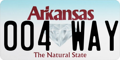 AR license plate 004WAY
