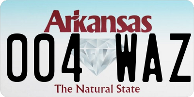 AR license plate 004WAZ