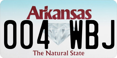 AR license plate 004WBJ