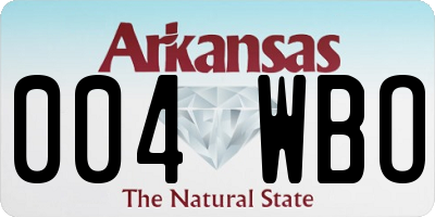 AR license plate 004WBO