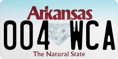 AR license plate 004WCA