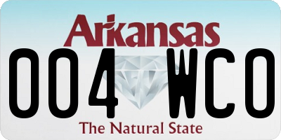 AR license plate 004WCO