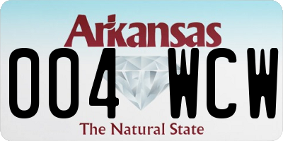 AR license plate 004WCW
