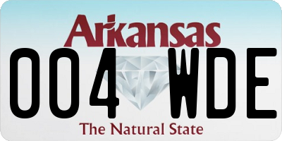AR license plate 004WDE