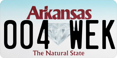 AR license plate 004WEK