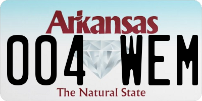 AR license plate 004WEM