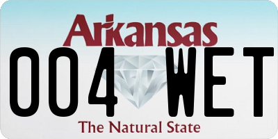 AR license plate 004WET