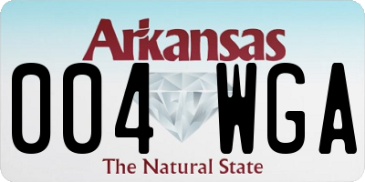 AR license plate 004WGA