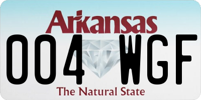AR license plate 004WGF