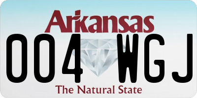 AR license plate 004WGJ