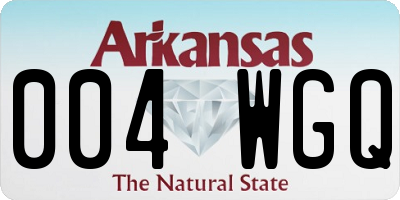 AR license plate 004WGQ