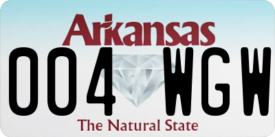 AR license plate 004WGW