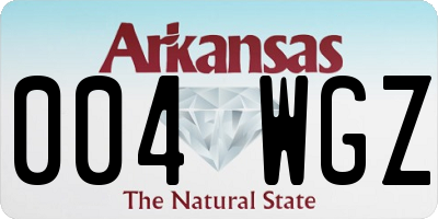 AR license plate 004WGZ