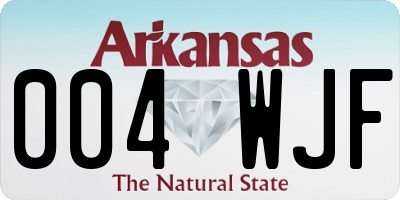 AR license plate 004WJF