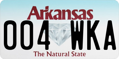 AR license plate 004WKA