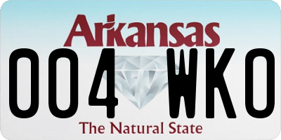 AR license plate 004WKO