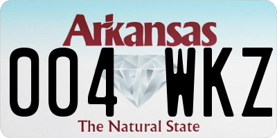 AR license plate 004WKZ