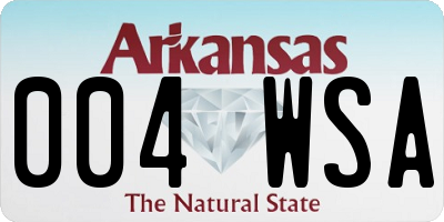 AR license plate 004WSA