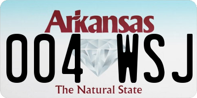 AR license plate 004WSJ