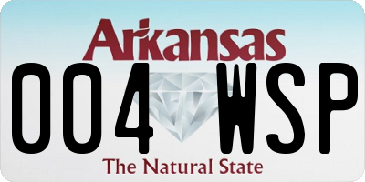 AR license plate 004WSP