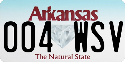 AR license plate 004WSV