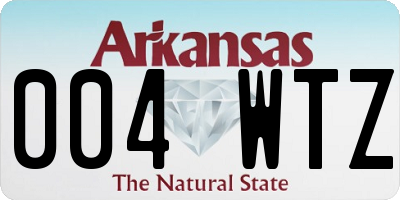 AR license plate 004WTZ
