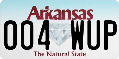 AR license plate 004WUP