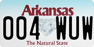 AR license plate 004WUW