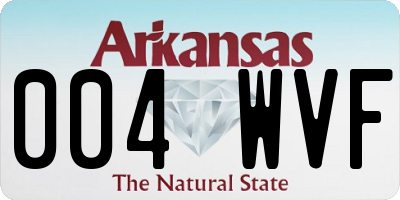 AR license plate 004WVF