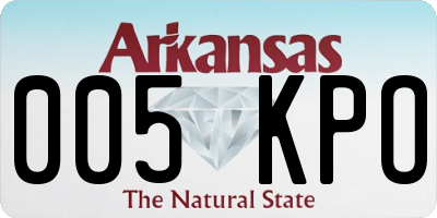 AR license plate 005KPO