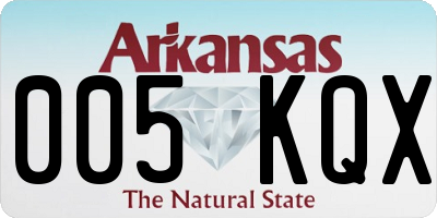 AR license plate 005KQX