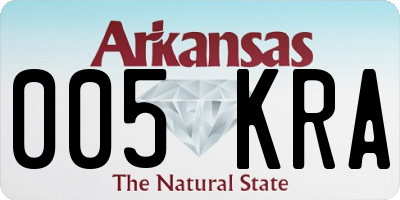 AR license plate 005KRA
