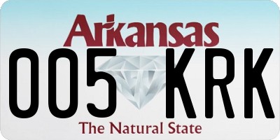 AR license plate 005KRK