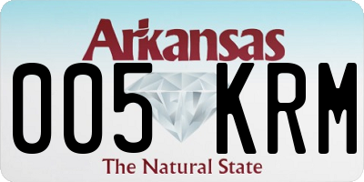 AR license plate 005KRM