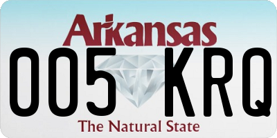 AR license plate 005KRQ