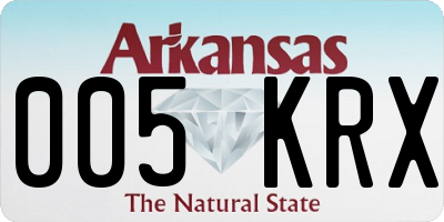 AR license plate 005KRX