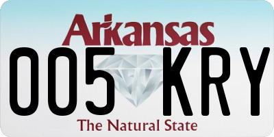 AR license plate 005KRY