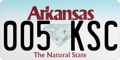 AR license plate 005KSC