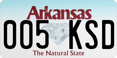 AR license plate 005KSD