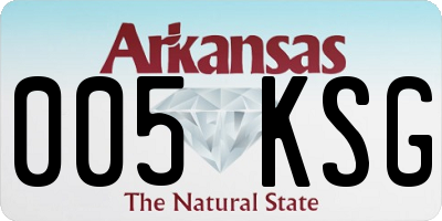 AR license plate 005KSG