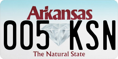 AR license plate 005KSN