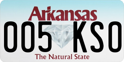 AR license plate 005KSO