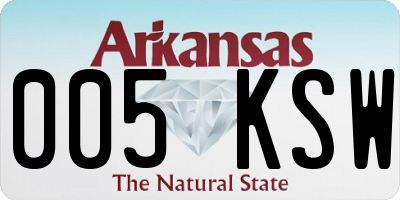 AR license plate 005KSW